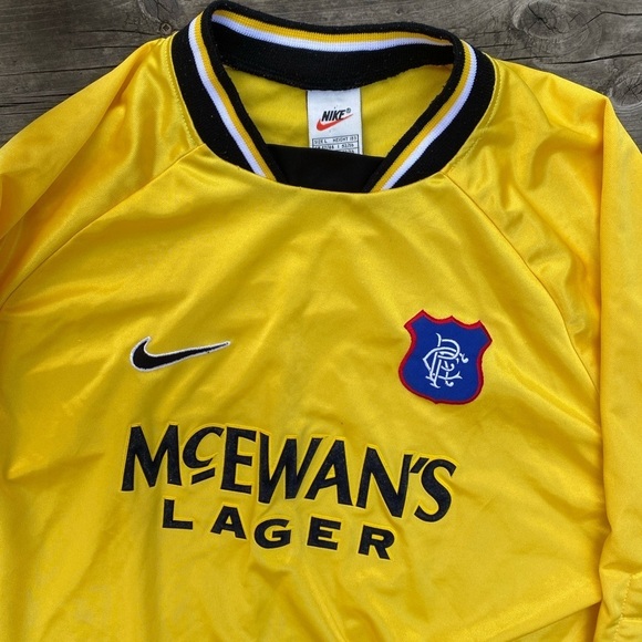 Vintage 1997-1999 Nike Glasgow Rangers Goalkeeper Shirt Large Satin - Picture 6 of 9